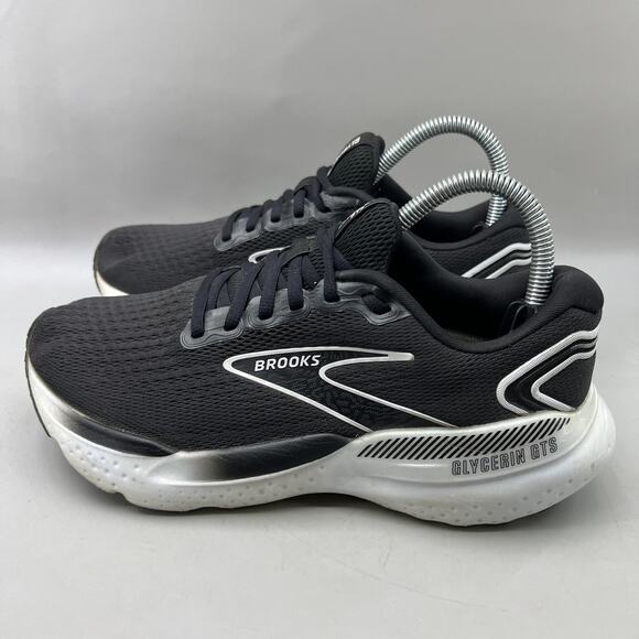 Brooks Glycerin GTS 20 Running Shoes Women Size 8‎ Black White Comfort Sneakers - Picture 3 of 9